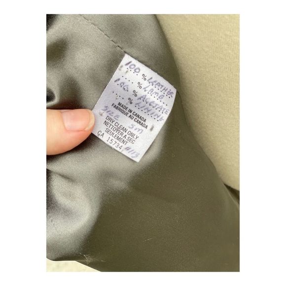 Vintage Streve Lamb Leather Coat Patchwork Open Front Oversized - Picture 9 of 11